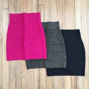 Lot of three BCBG BCBGMaxAzria Bandage Skirts